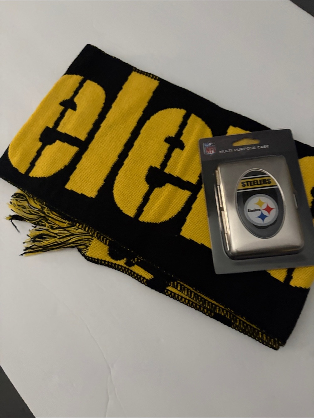NFL Steelers Black and Yellow Multi-Purpose Case with Team Logo & Steelers Scarf